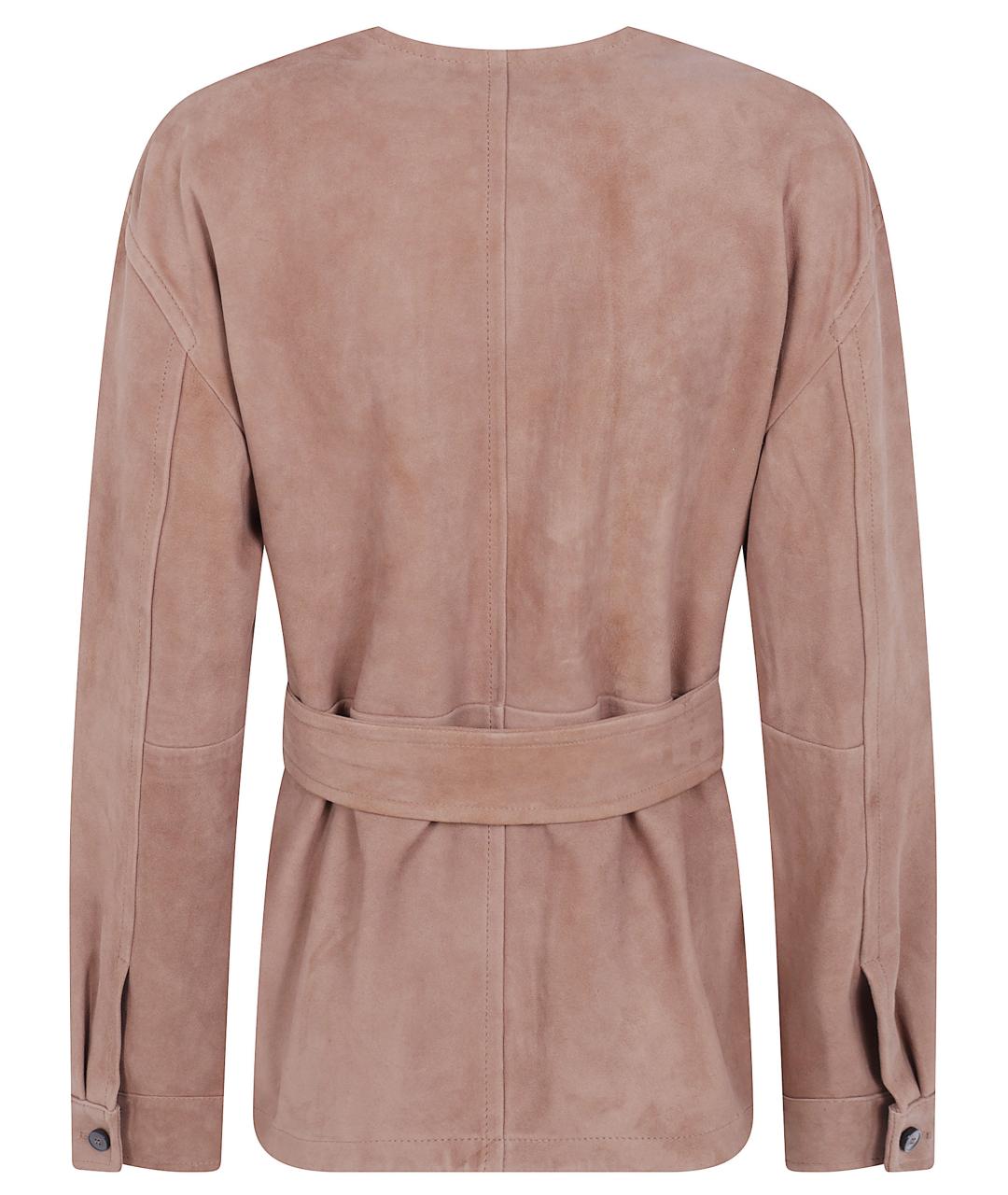 MAX MARA STUDIO Коричневая кожаная куртка, фото 2