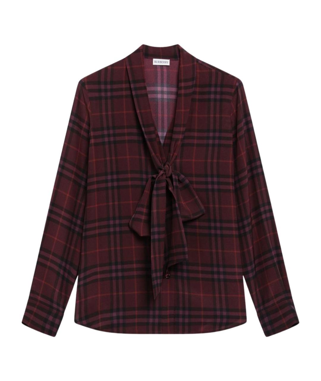 BURBERRY Фиолетовая шелковая рубашка, фото 1