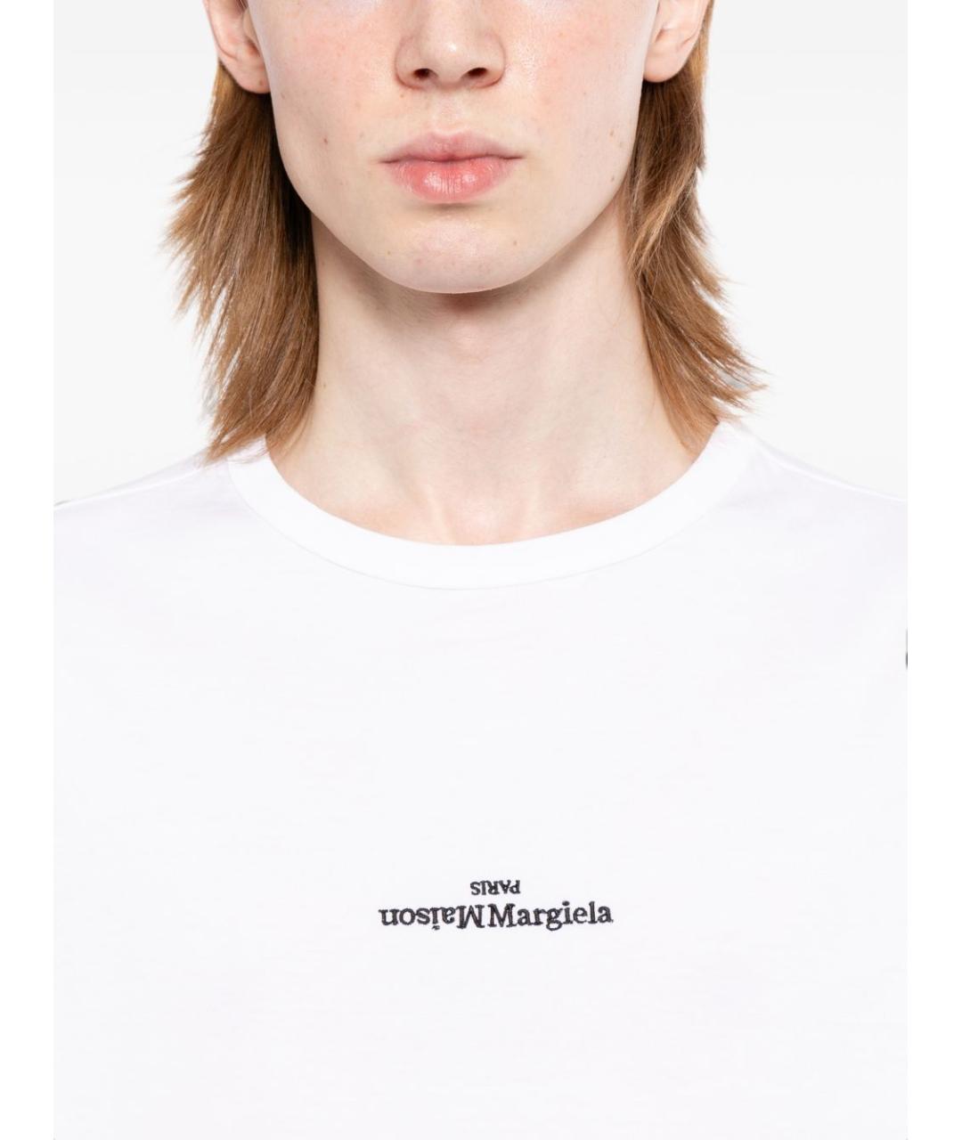 MAISON MARGIELA Белая хлопковая футболка, фото 3