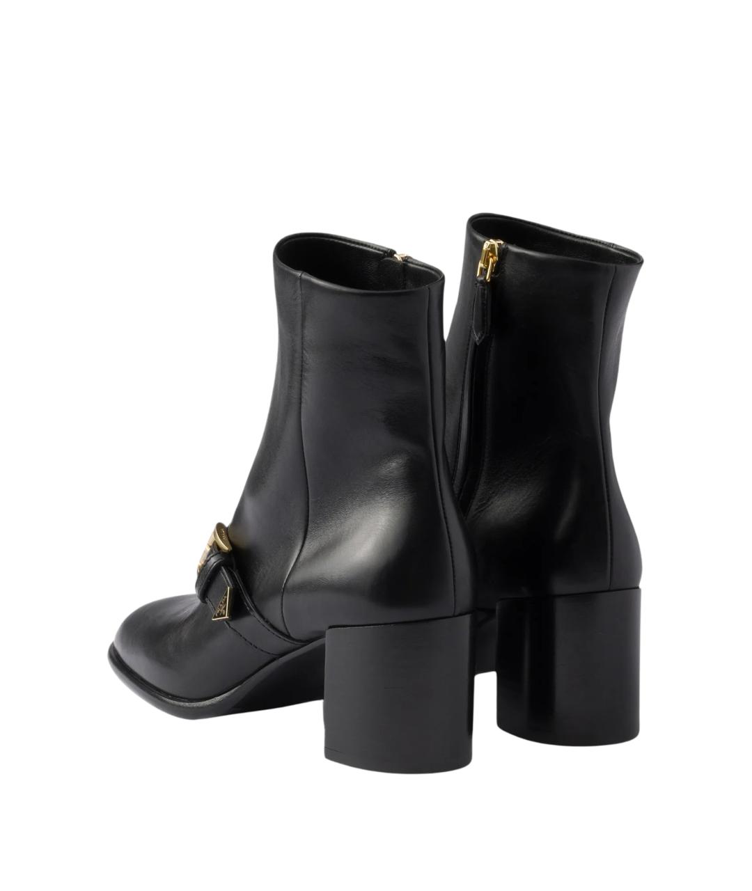 PRADA Черные кожаные ботильоны, фото 3