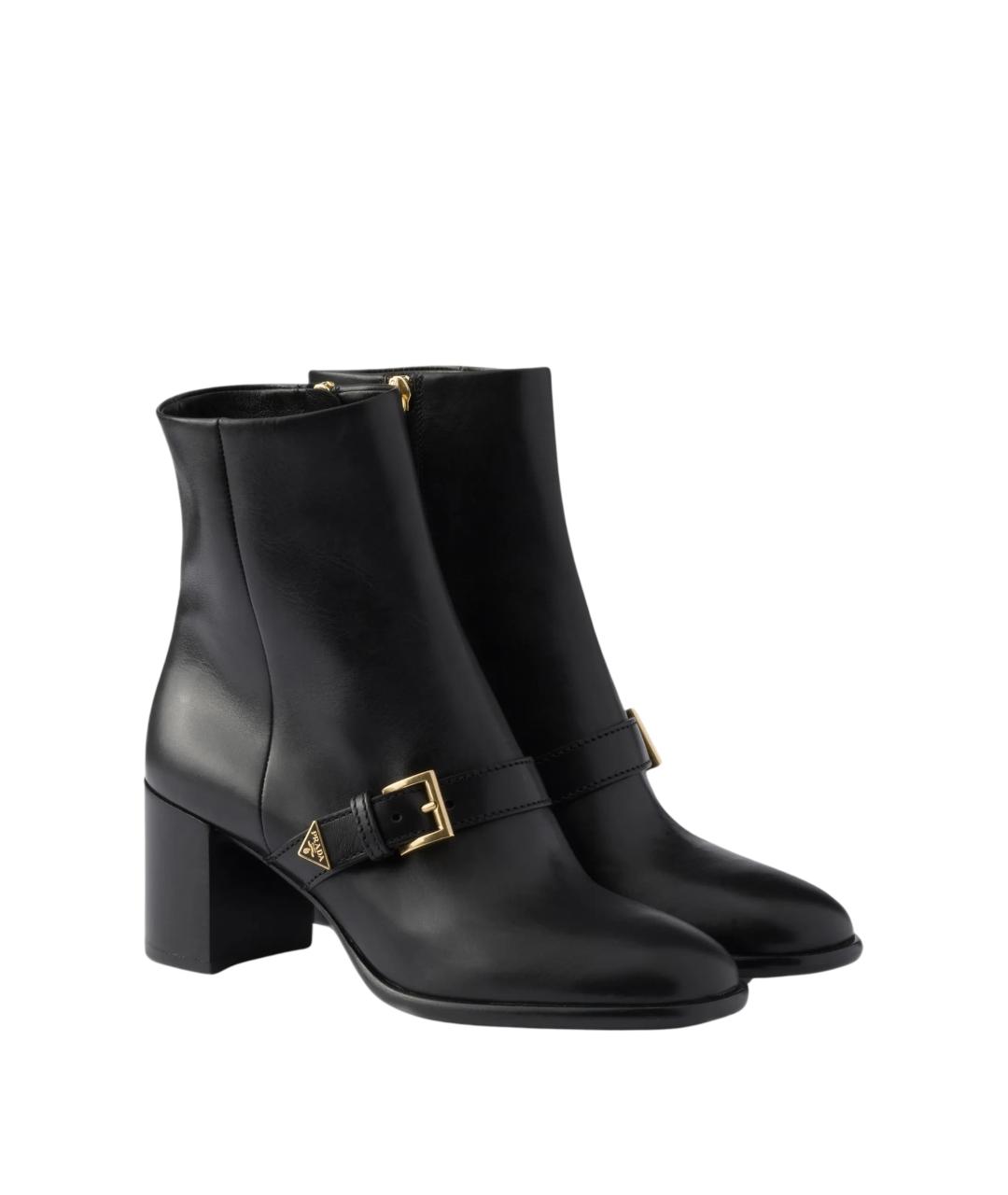 PRADA Черные кожаные ботильоны, фото 2