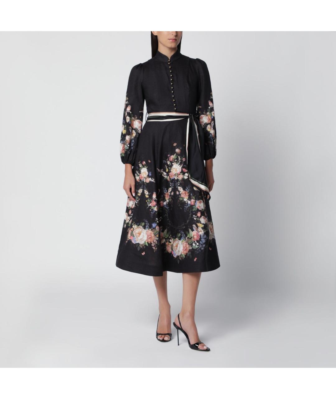 ZIMMERMANN Черное льняное повседневное платье, фото 3