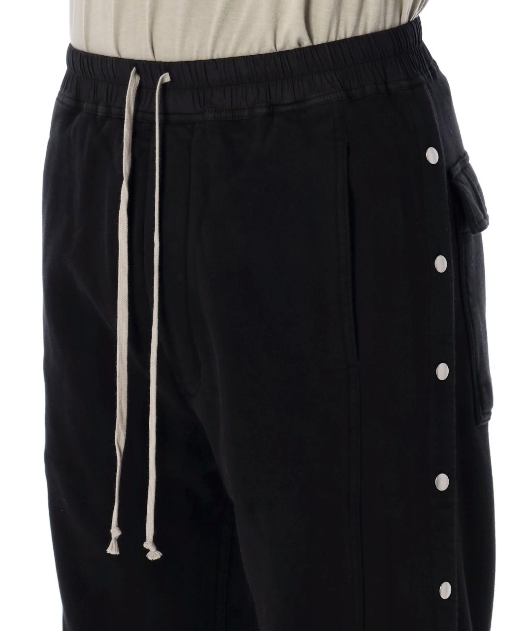RICK OWENS Черные хлопковые повседневные брюки, фото 3
