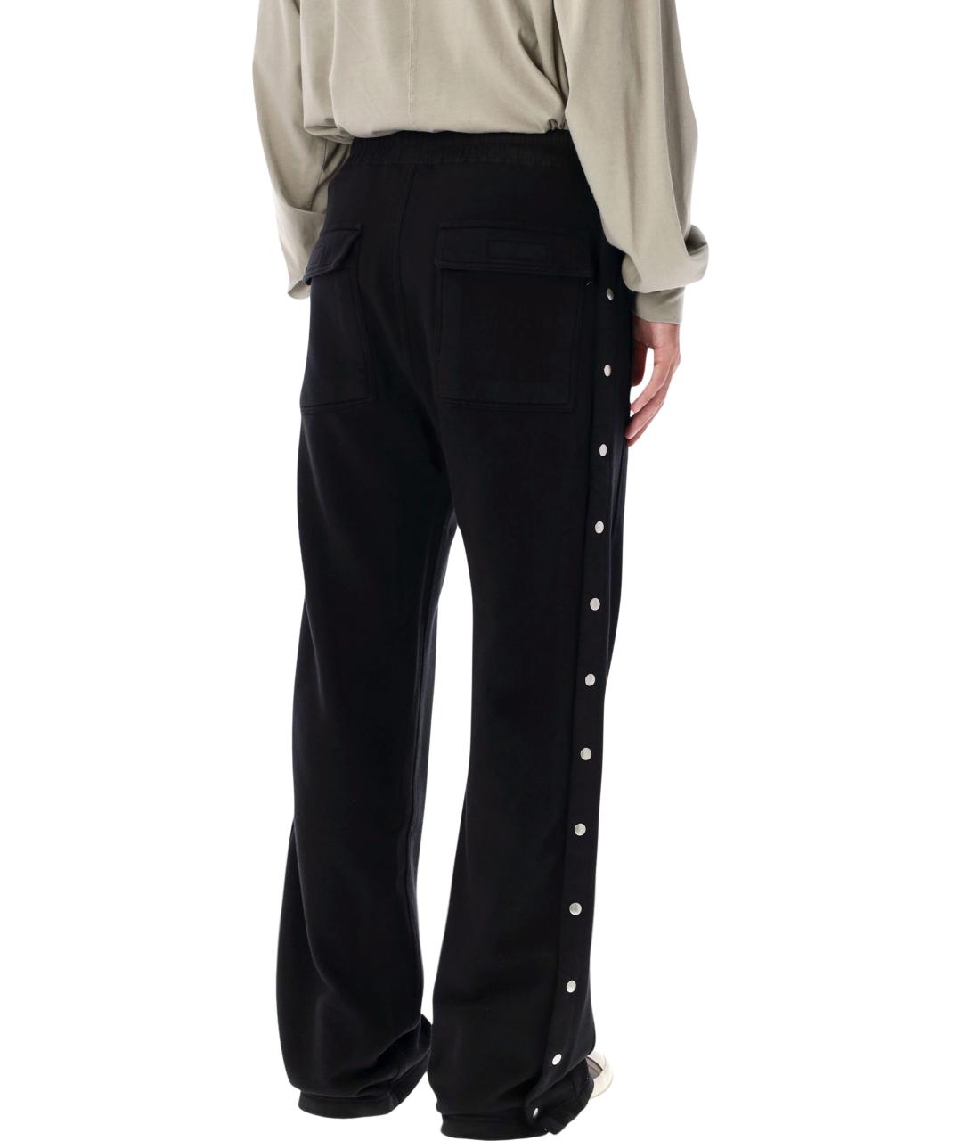 RICK OWENS Черные хлопковые повседневные брюки, фото 2
