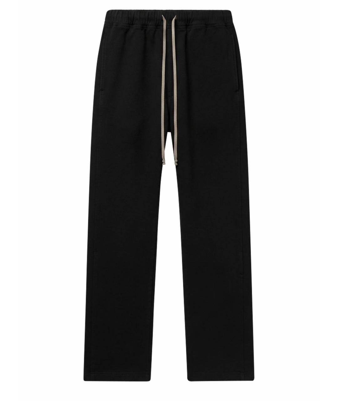 RICK OWENS Черные хлопковые повседневные брюки, фото 1