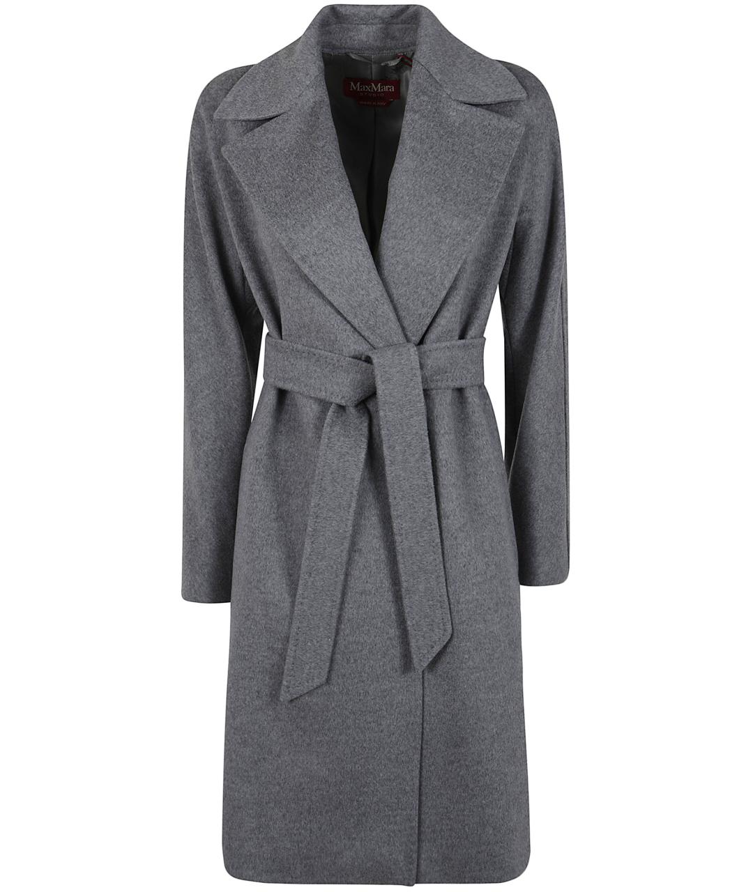 MAX MARA STUDIO Серое шерстяное пальто, фото 1