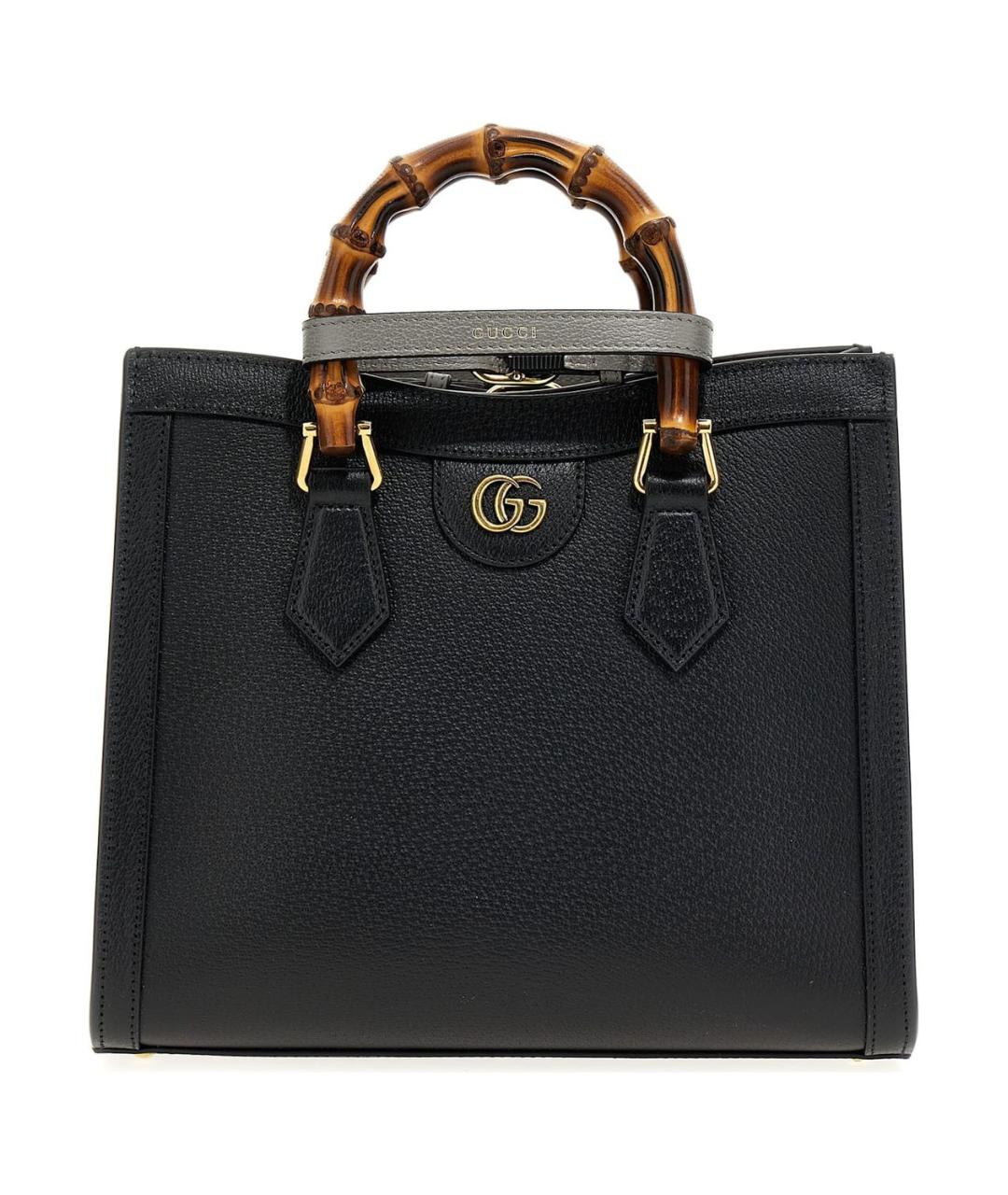 GUCCI Черная кожаная сумка тоут, фото 1