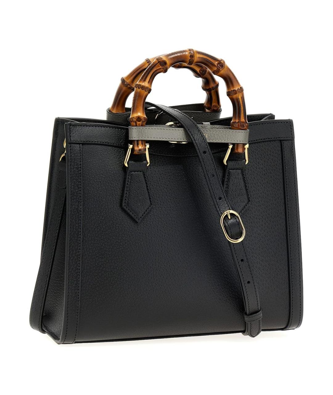 GUCCI Черная кожаная сумка тоут, фото 2