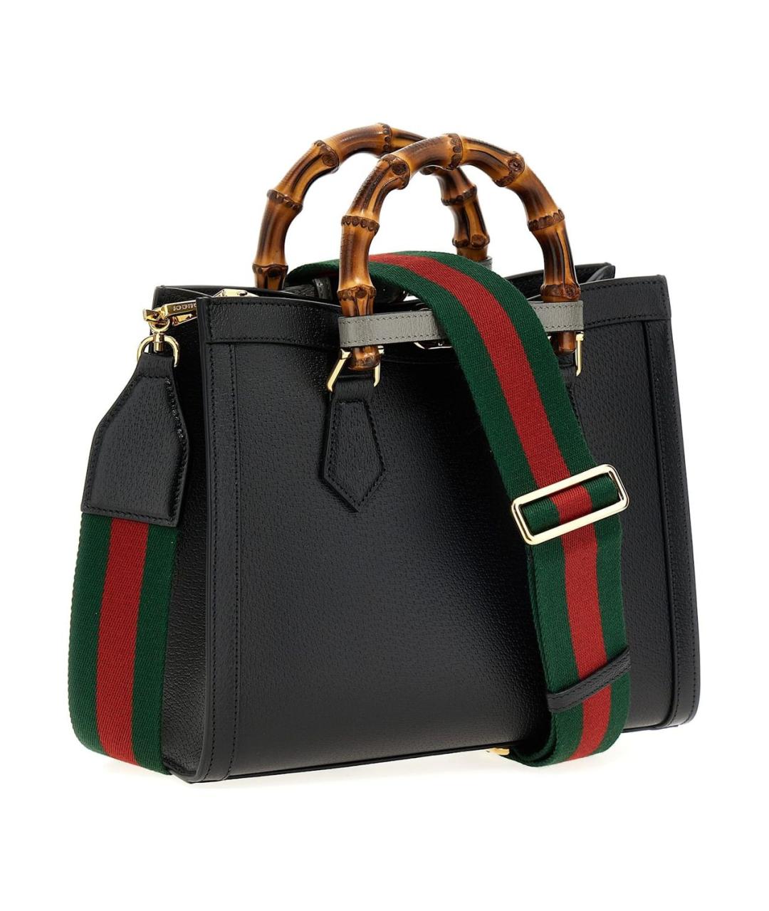 GUCCI Черная кожаная сумка тоут, фото 3