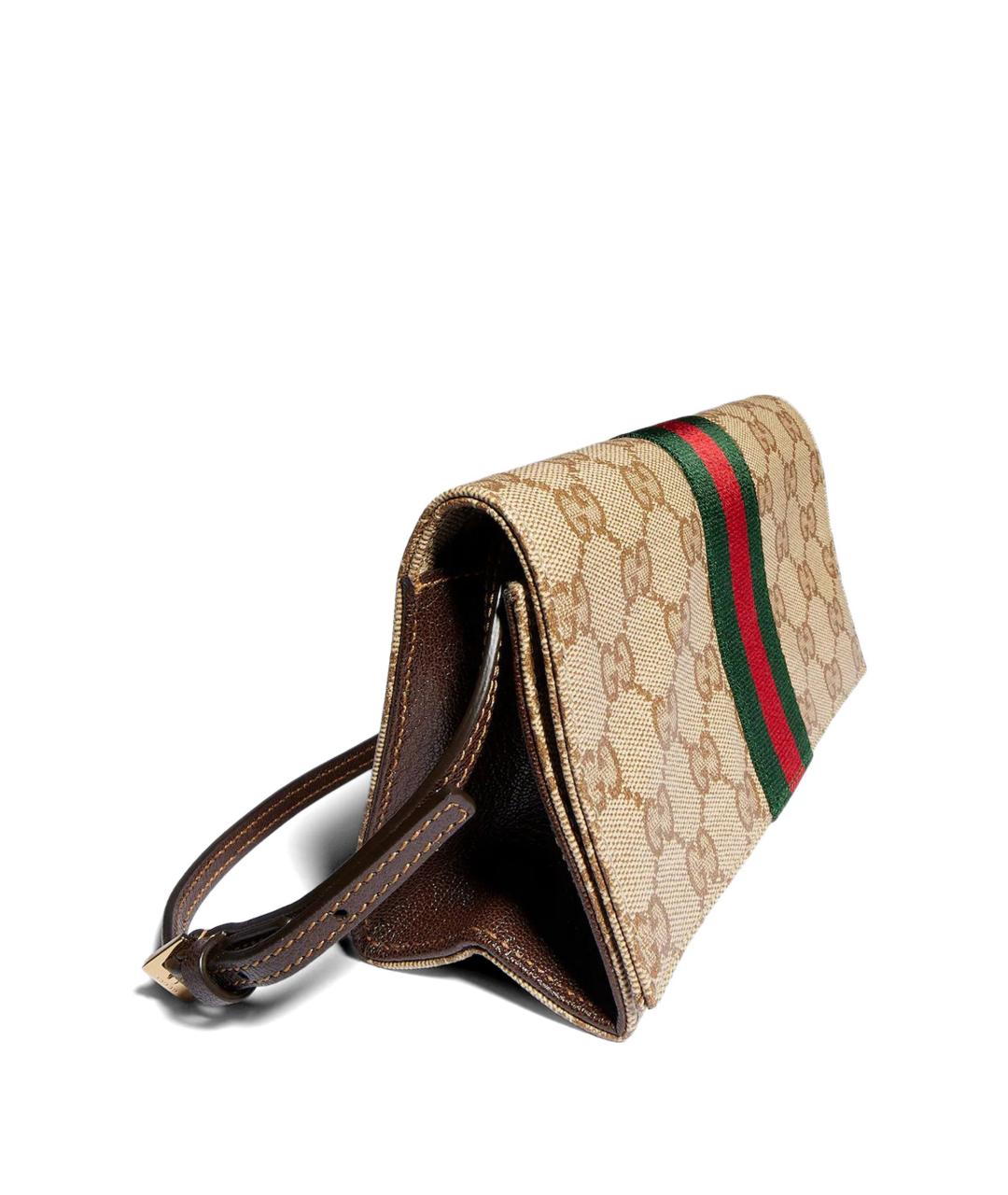 GUCCI Бежевая сумка через плечо из канвы, фото 5