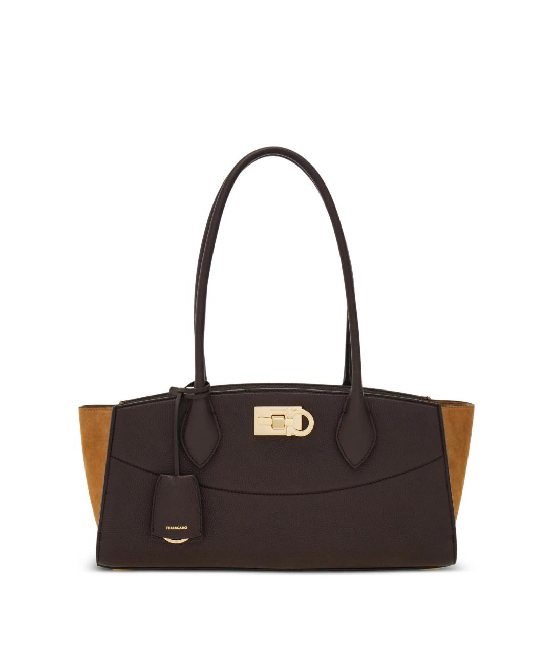 FERRAGAMO Коричневая кожаная сумка тоут, фото 1