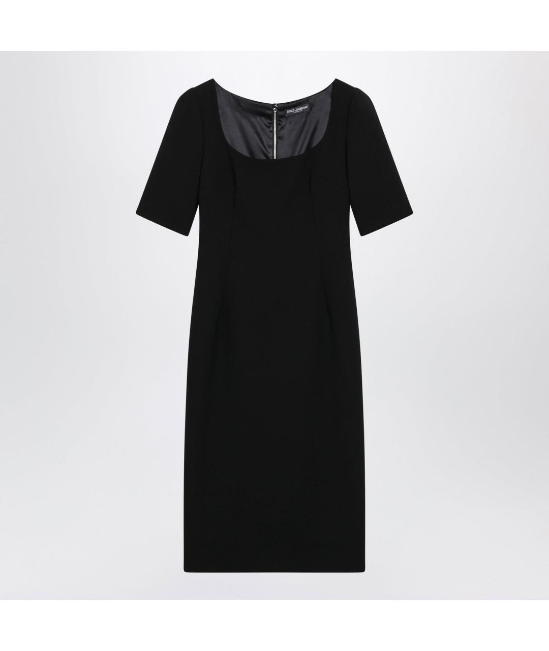 DOLCE&GABBANA Черное шерстяное повседневное платье, фото 3