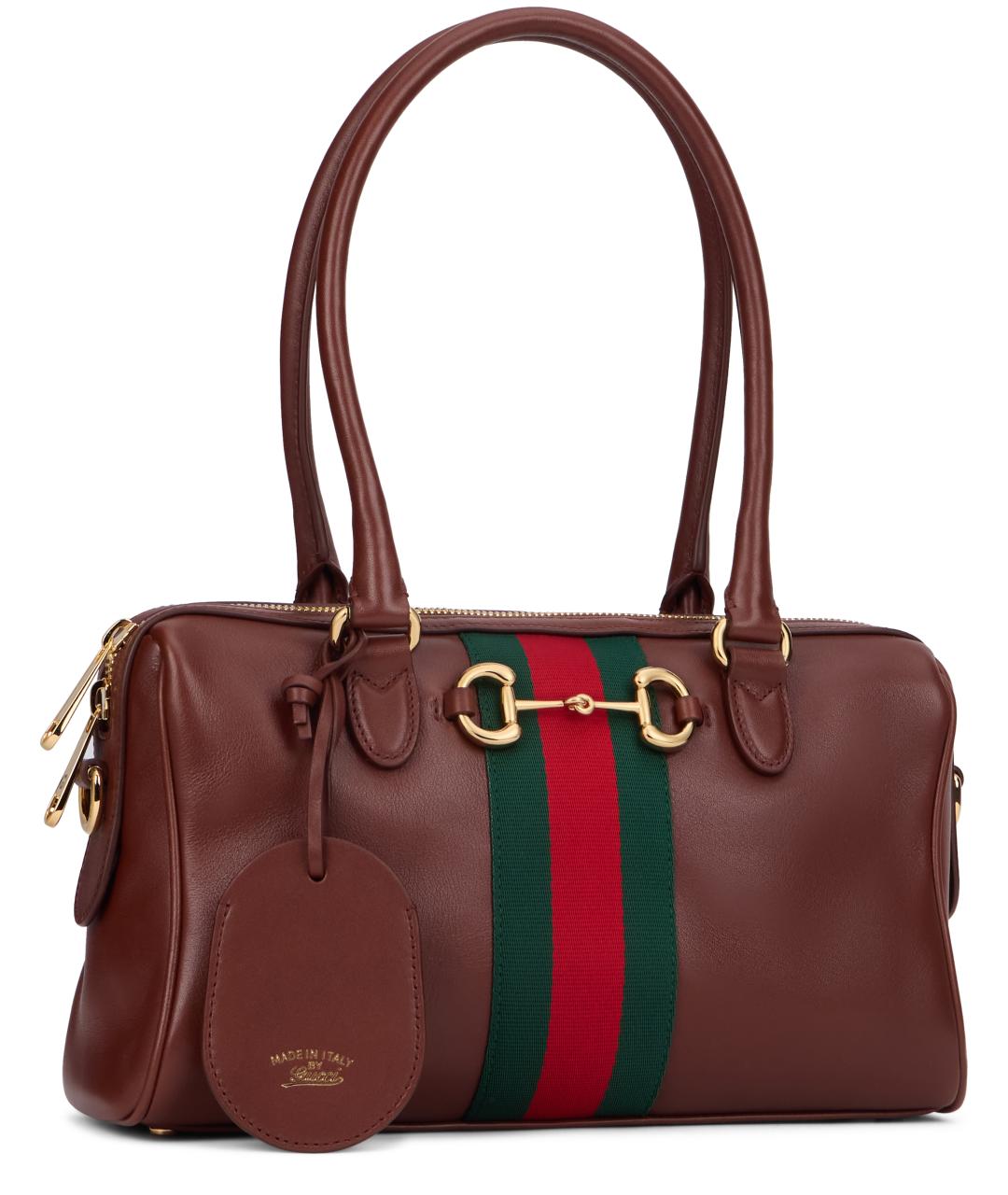 GUCCI Коричневая кожаная сумка тоут, фото 3