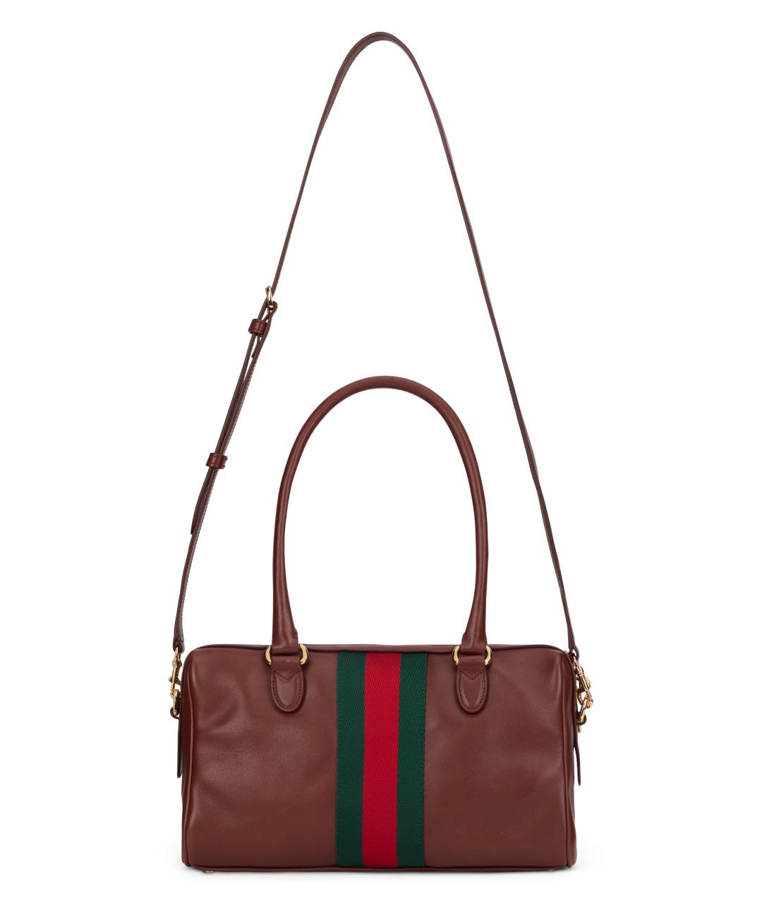 GUCCI Коричневая кожаная сумка тоут, фото 4