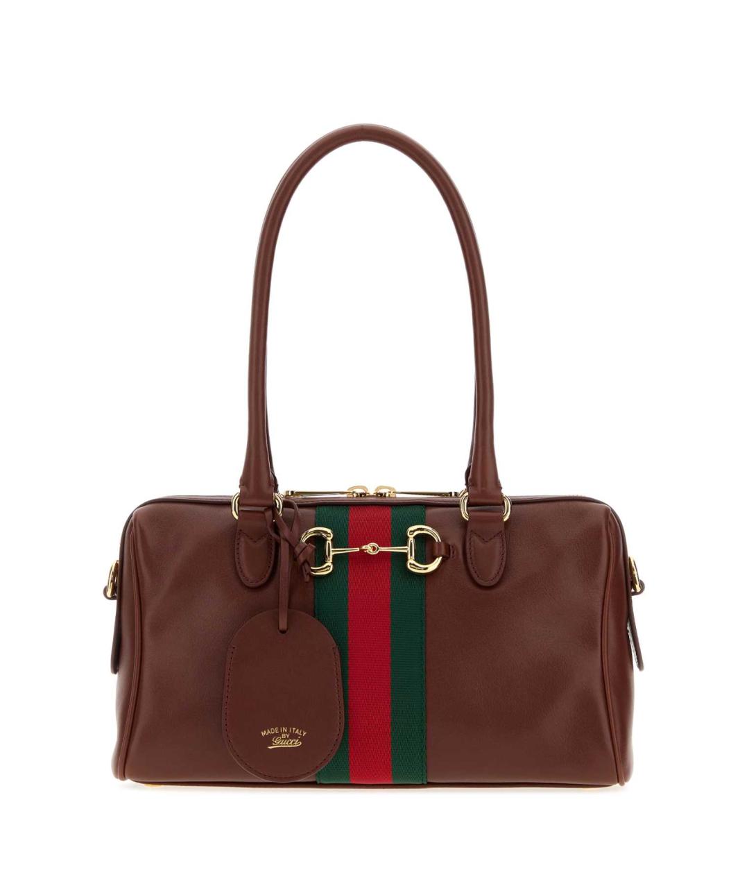 GUCCI Коричневая кожаная сумка тоут, фото 1