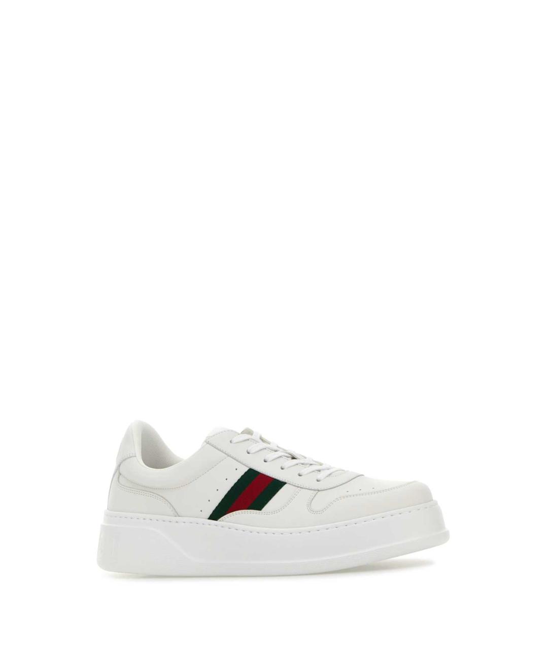 GUCCI Белые кожаные низкие кроссовки / кеды, фото 2