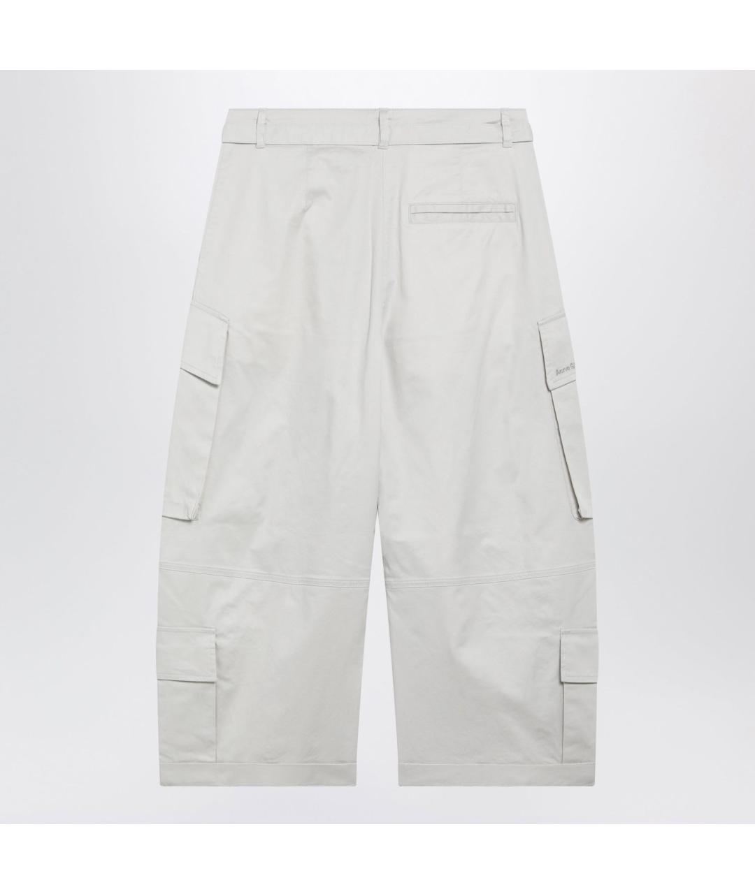 ACNE STUDIOS Серые хлопковые прямые брюки, фото 2