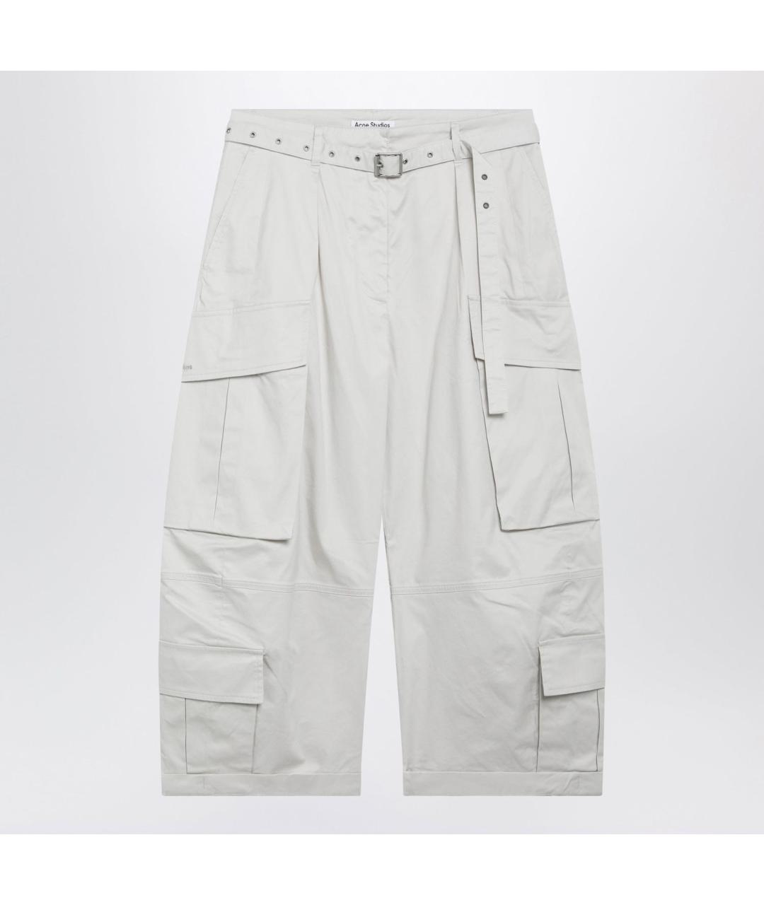 ACNE STUDIOS Серые хлопковые прямые брюки, фото 3