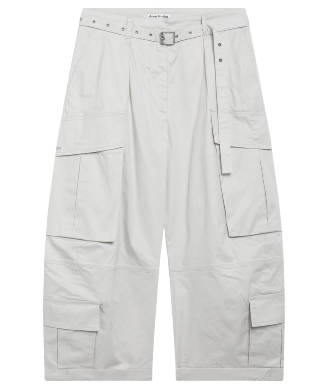 ACNE STUDIOS Серые хлопковые прямые брюки, фото 1