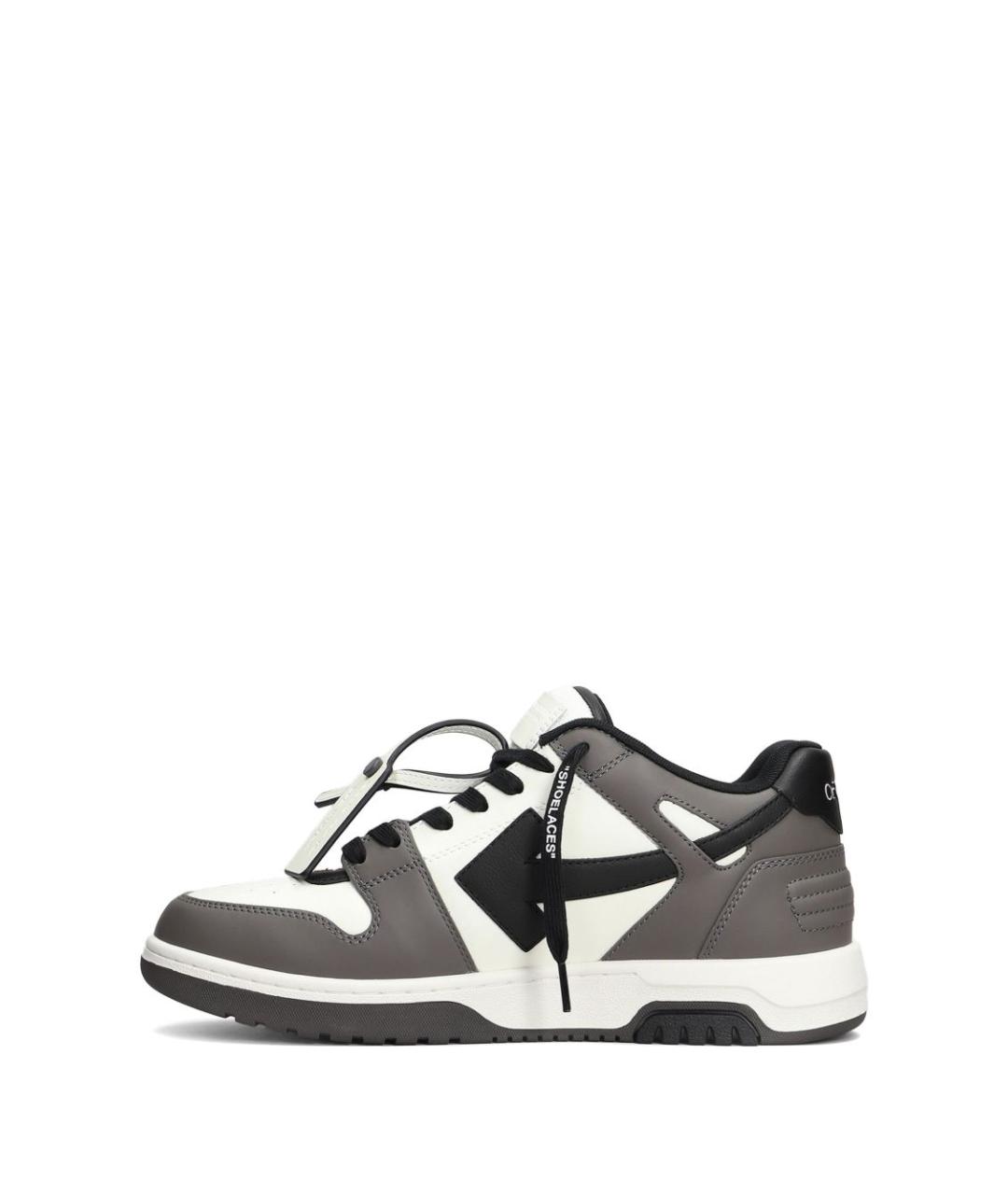 OFF-WHITE Серые кожаные низкие кроссовки / кеды, фото 5