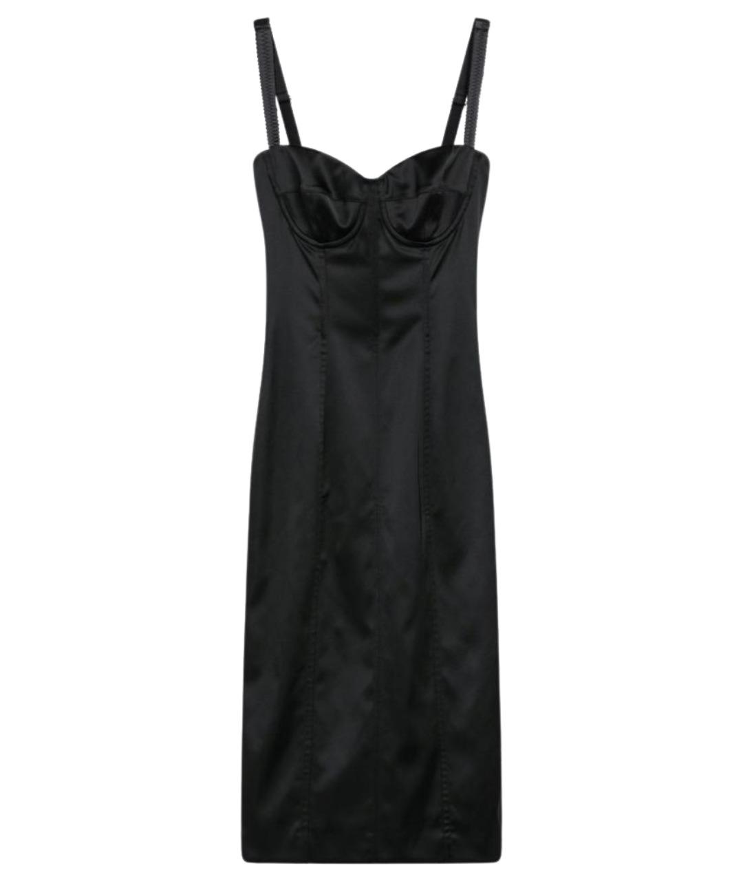 DOLCE&GABBANA Черное ацетатное коктейльное платье, фото 1