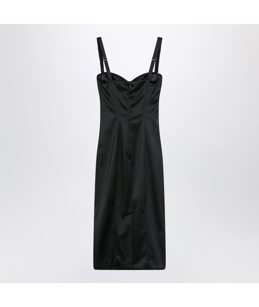 DOLCE&GABBANA Черное ацетатное коктейльное платье, фото 2