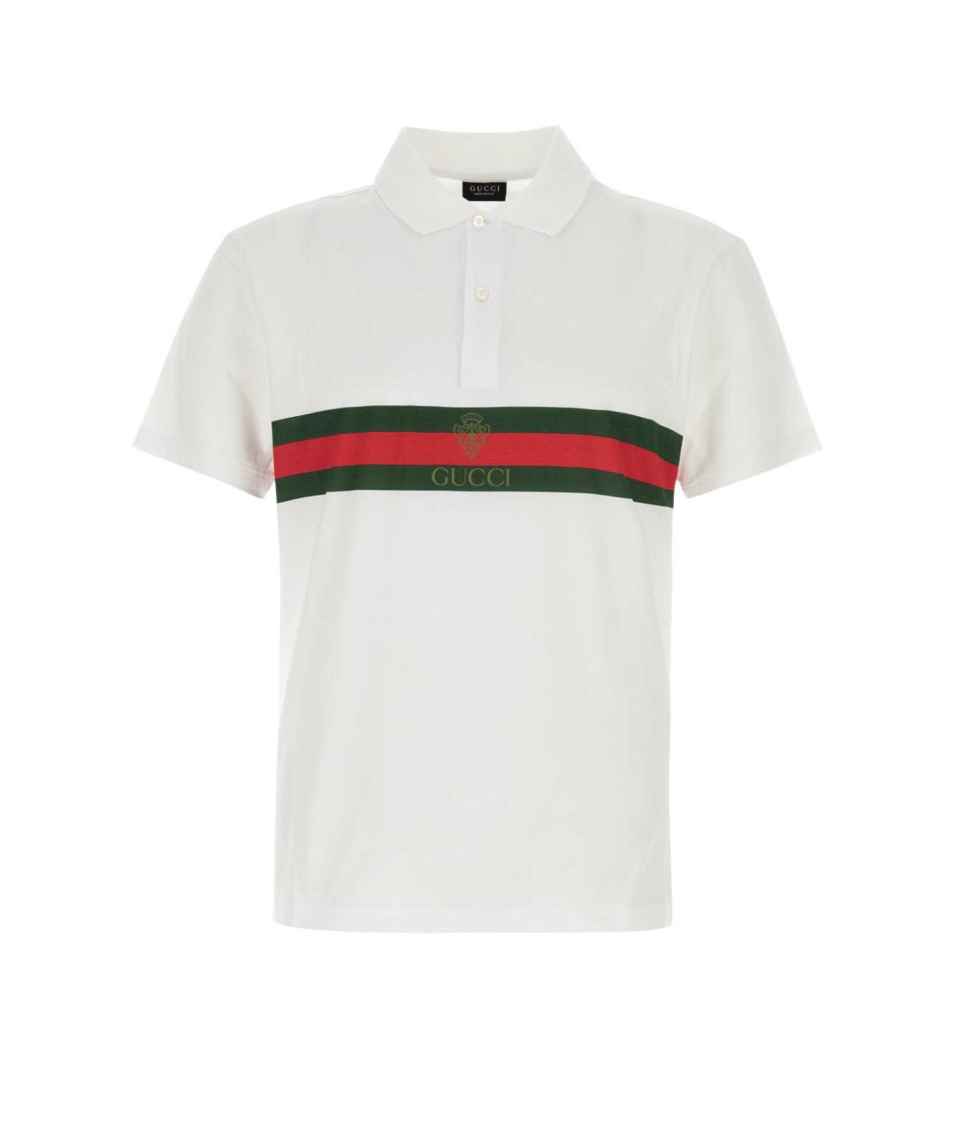 GUCCI Белое хлопковое поло с коротким рукавом, фото 1