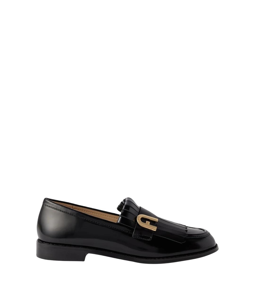 FURLA Черные кожаные лоферы, фото 1