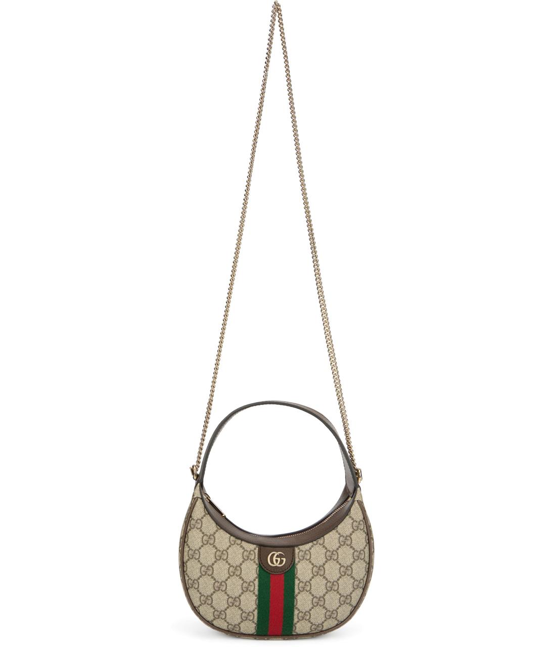 GUCCI Бежевая сумка через плечо из канвы, фото 5