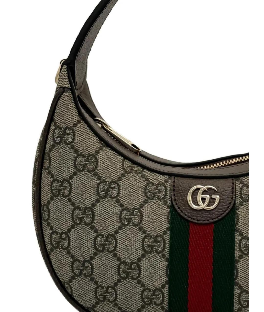 GUCCI Бежевая сумка через плечо из канвы, фото 2