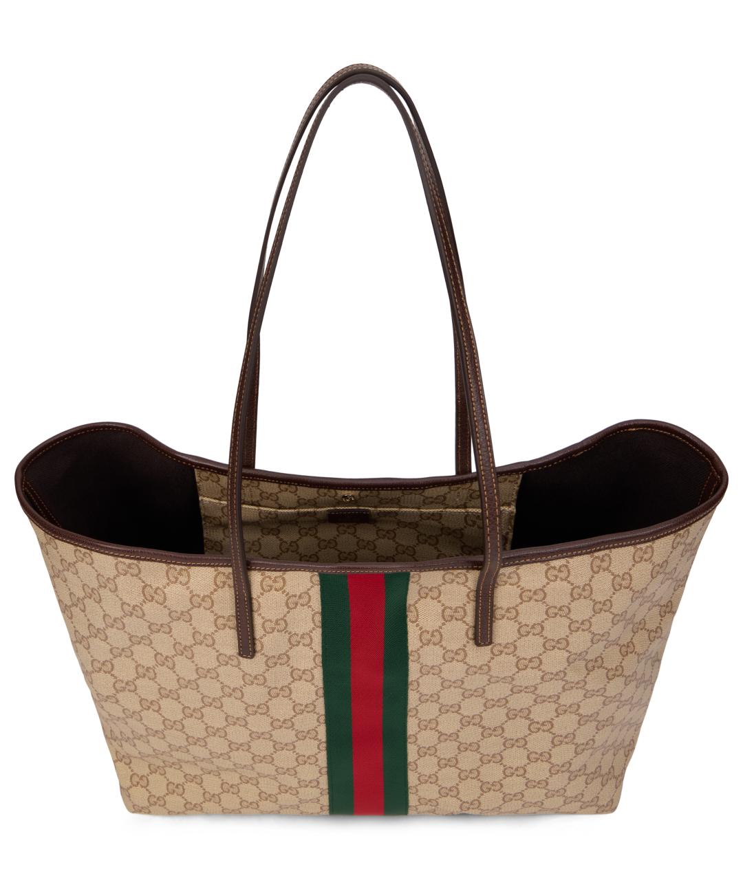 GUCCI Бежевая сумка тоут из канвы, фото 5