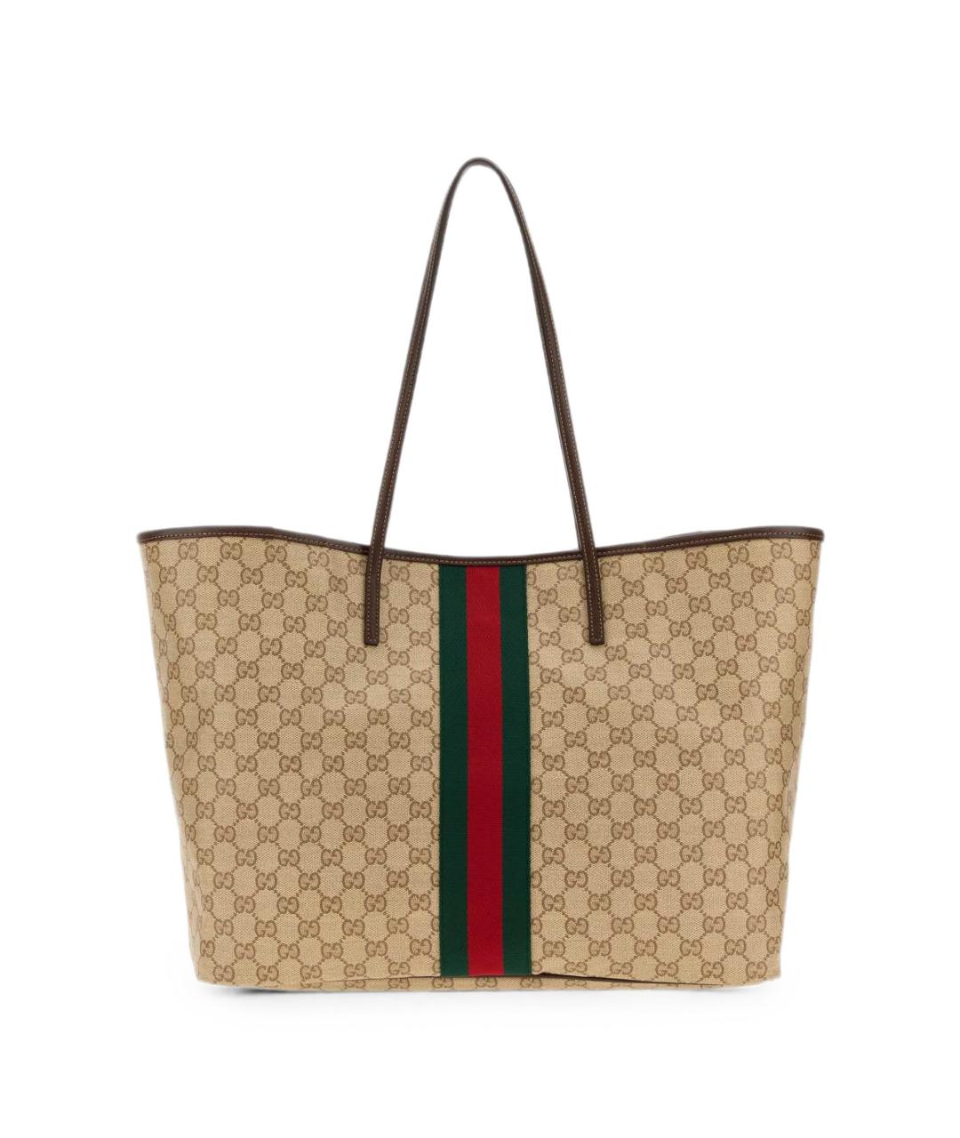 GUCCI Бежевая сумка тоут из канвы, фото 1