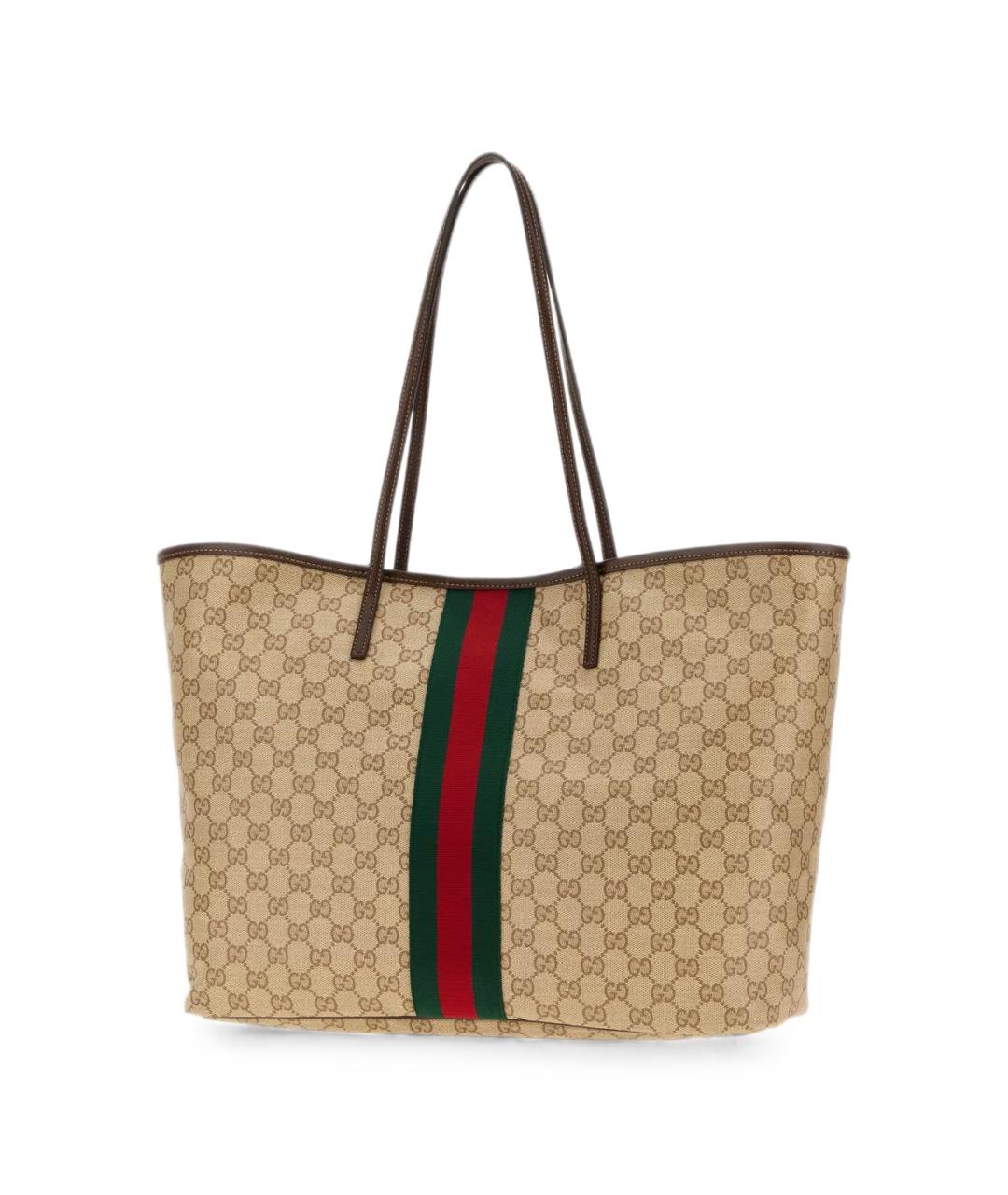 GUCCI Бежевая сумка тоут из канвы, фото 2