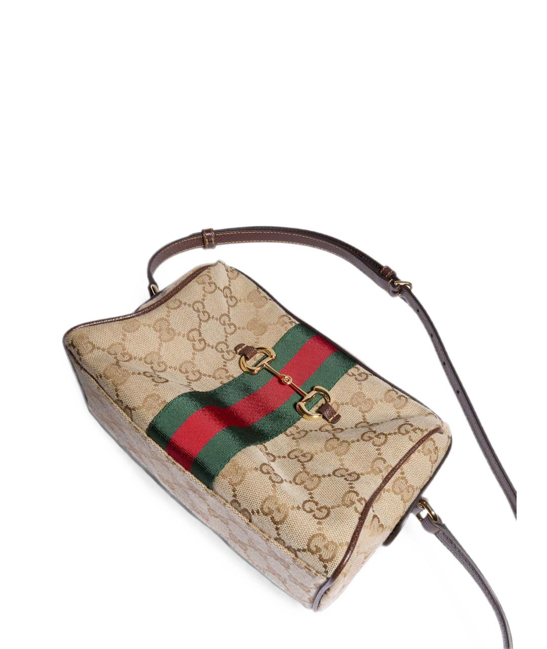 GUCCI Коричневая тканевая сумка через плечо, фото 5