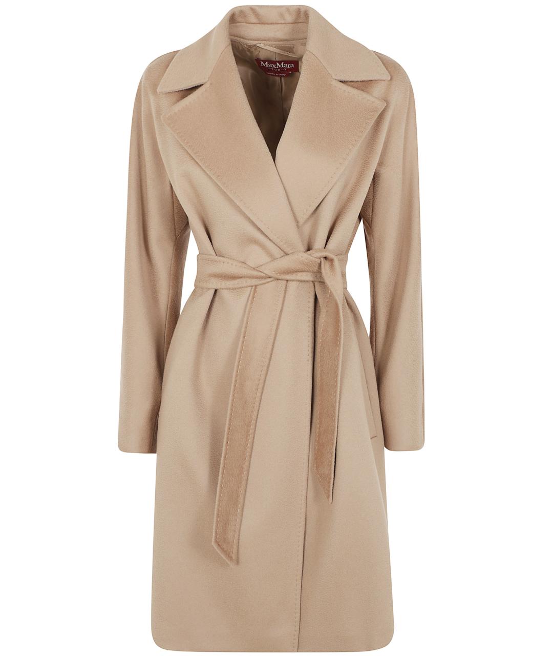 MAX MARA STUDIO Коричневое шерстяное пальто, фото 1