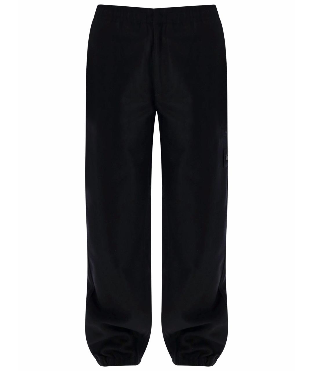 STONE ISLAND Черные шерстяные повседневные брюки, фото 1