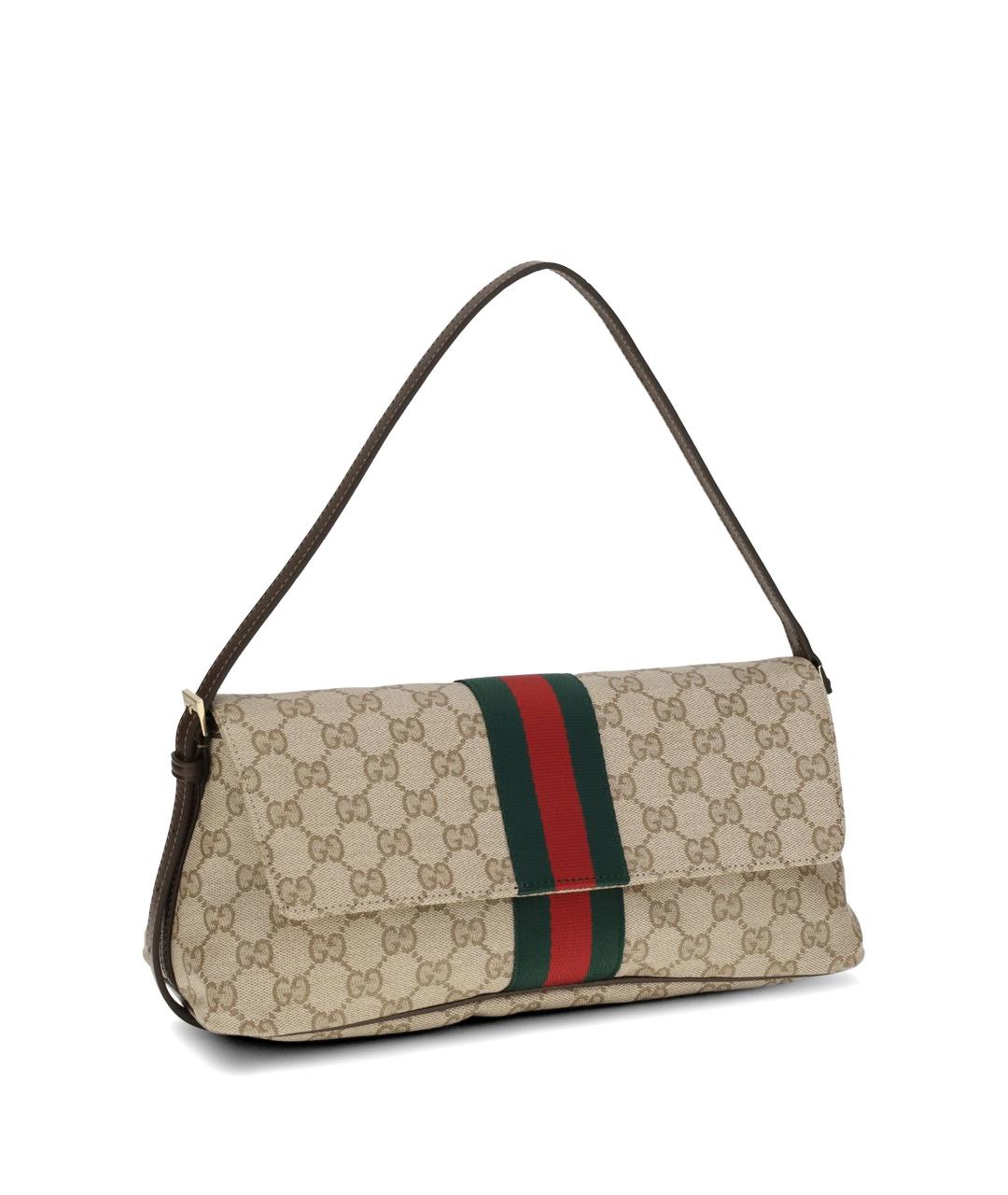 GUCCI Бежевая тканевая сумка через плечо, фото 4