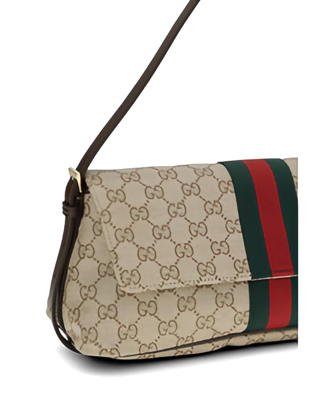 GUCCI Бежевая тканевая сумка через плечо, фото 2