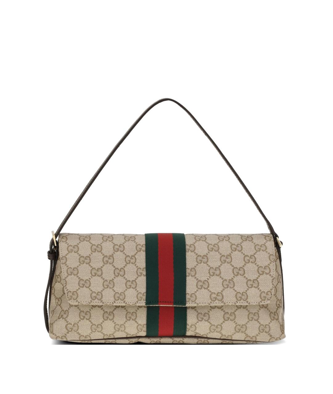 GUCCI Бежевая тканевая сумка через плечо, фото 1