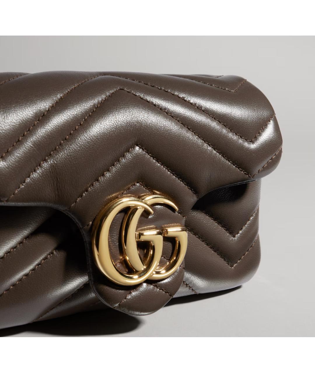 GUCCI Коричневая кожаная сумка через плечо, фото 3