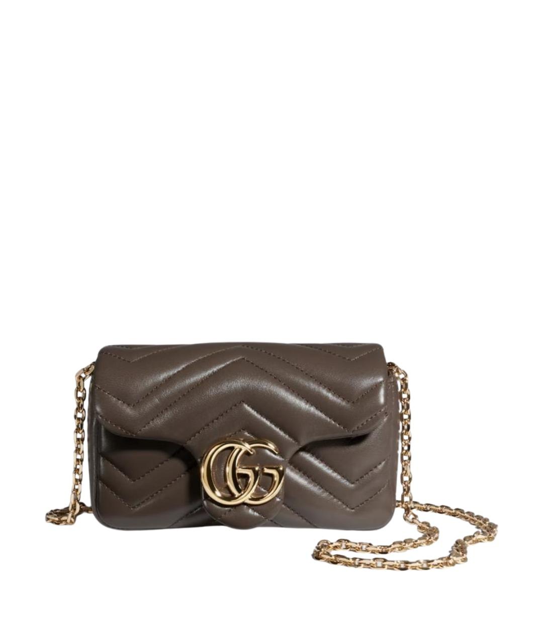 GUCCI Коричневая кожаная сумка через плечо, фото 1
