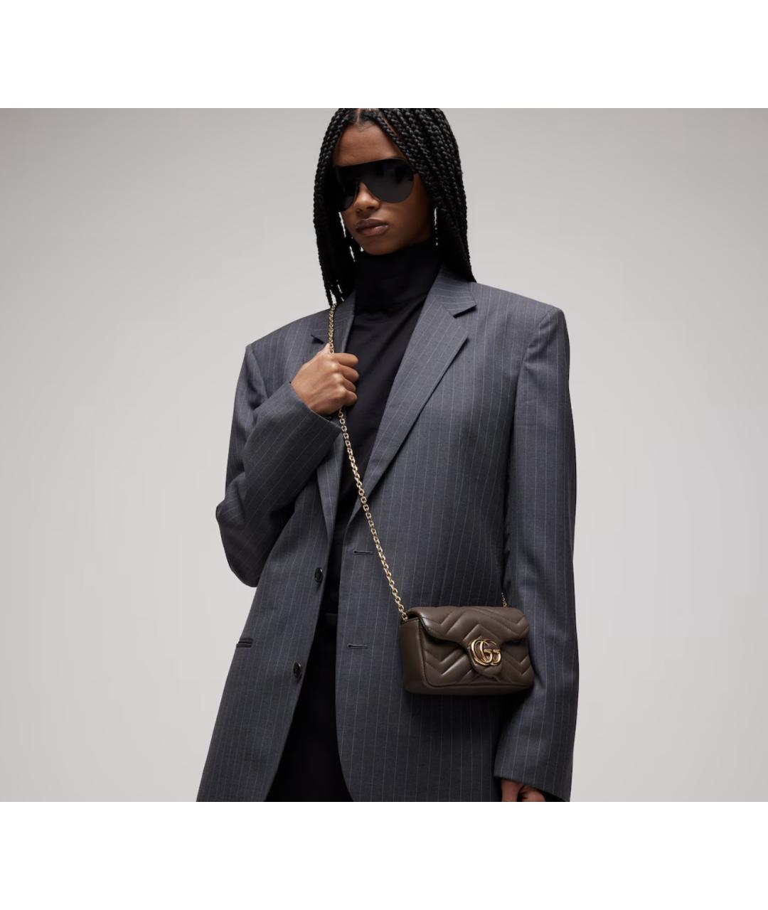 GUCCI Коричневая кожаная сумка через плечо, фото 5