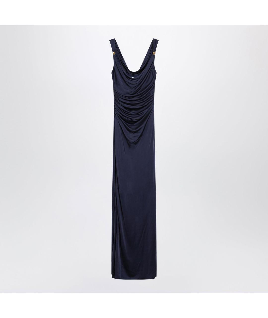 VERSACE Темно-синее вискозное коктейльное платье, фото 3