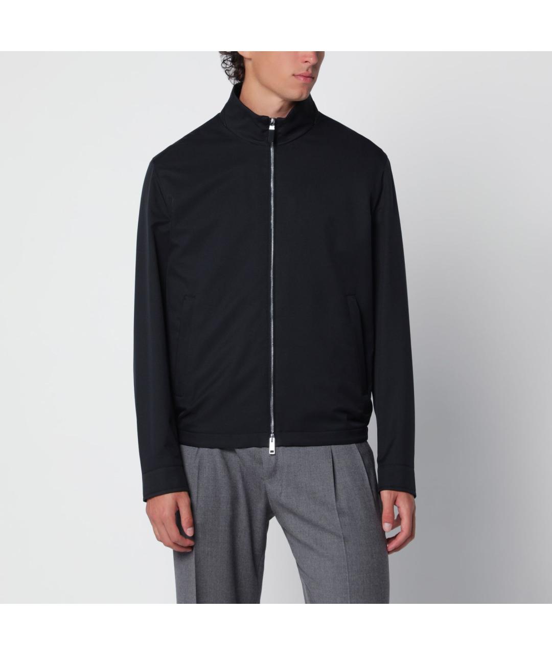 ZEGNA Темно-синяя полиэстеровая куртка, фото 3