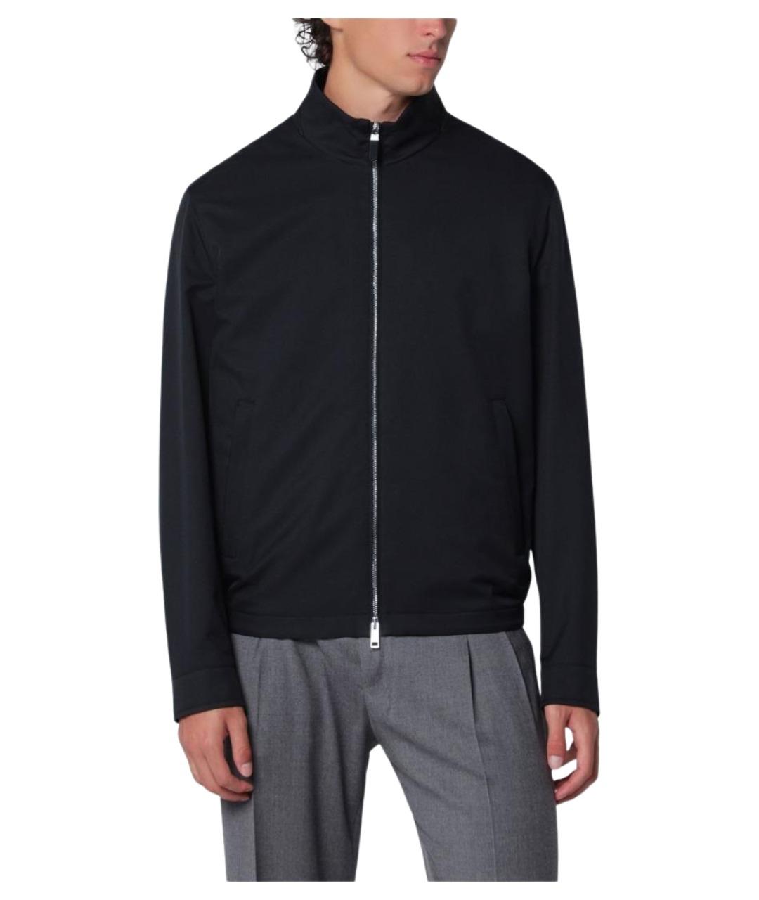 ZEGNA Темно-синяя полиэстеровая куртка, фото 1