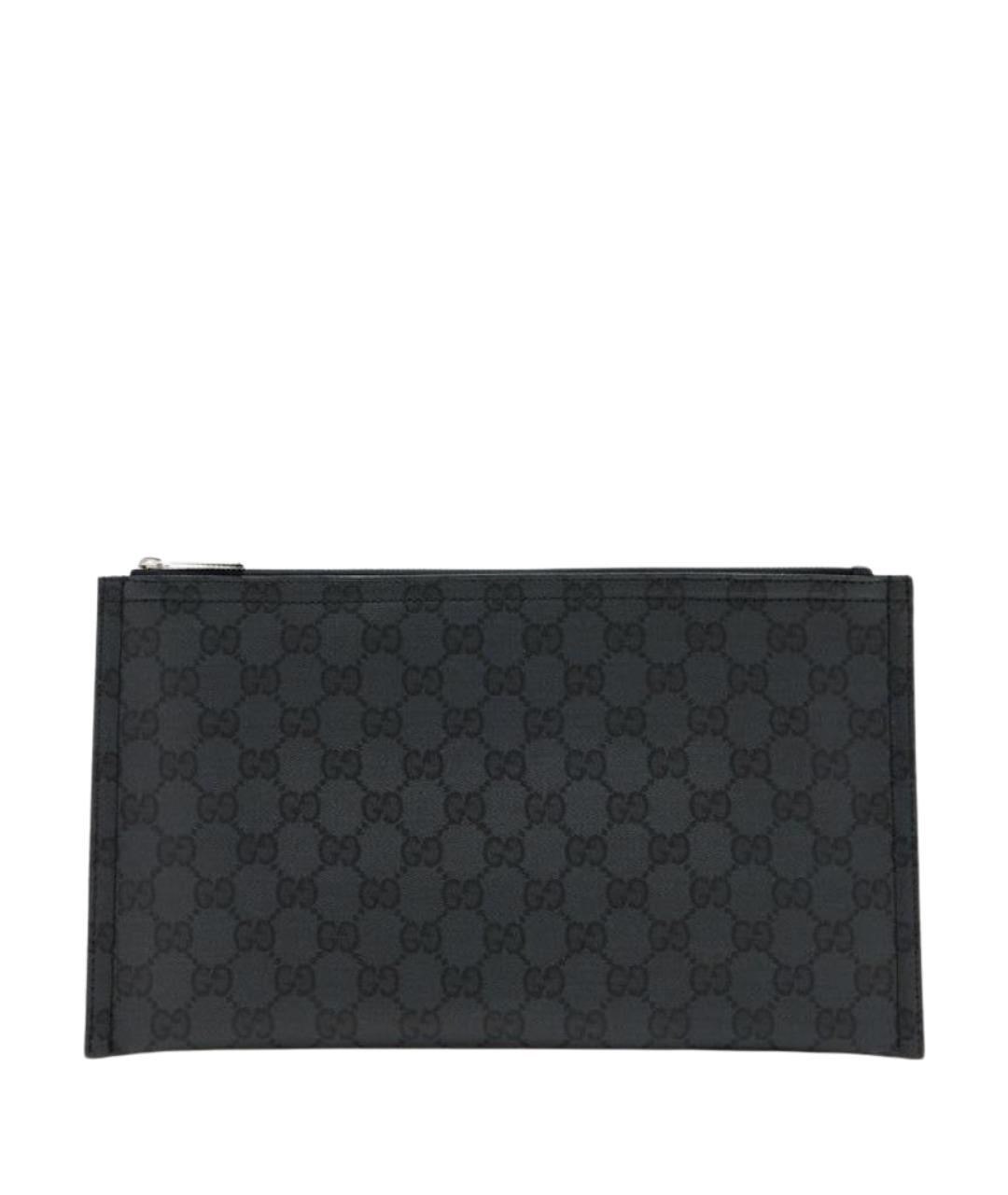GUCCI Черная кожаная барсетка, фото 1