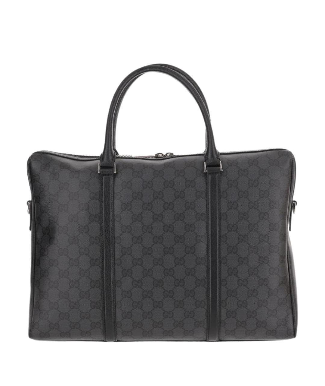GUCCI Черный портфель из канвы, фото 1