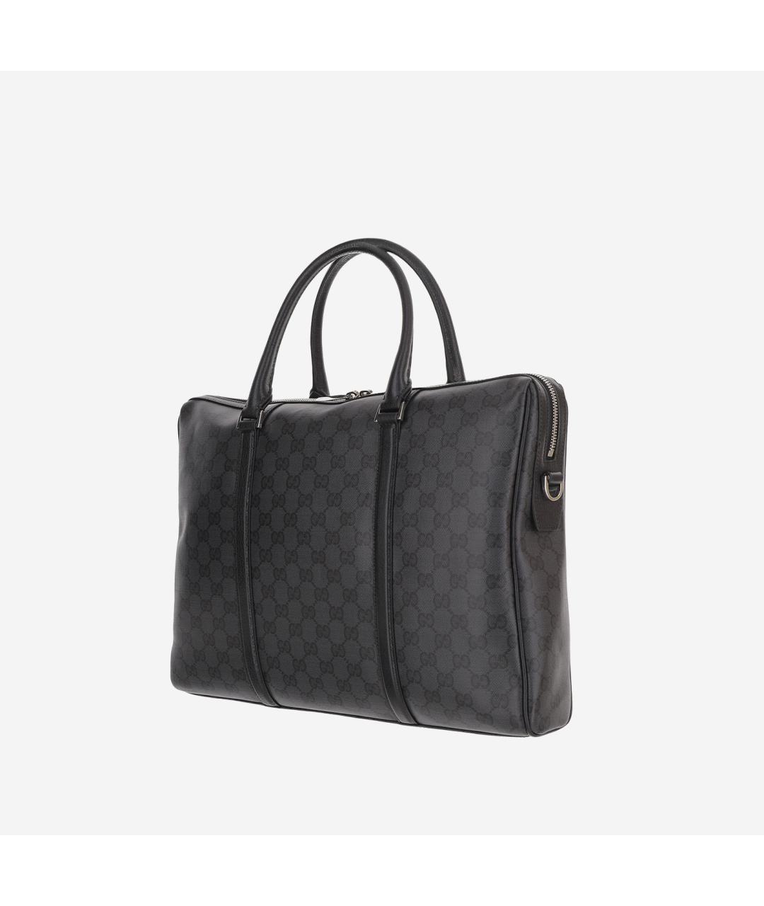 GUCCI Черный портфель из канвы, фото 2