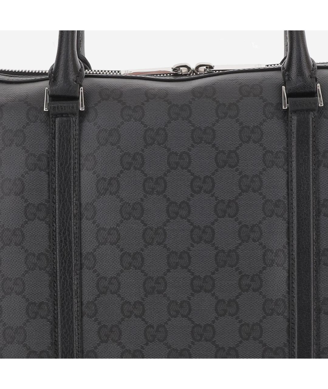 GUCCI Черный портфель из канвы, фото 4