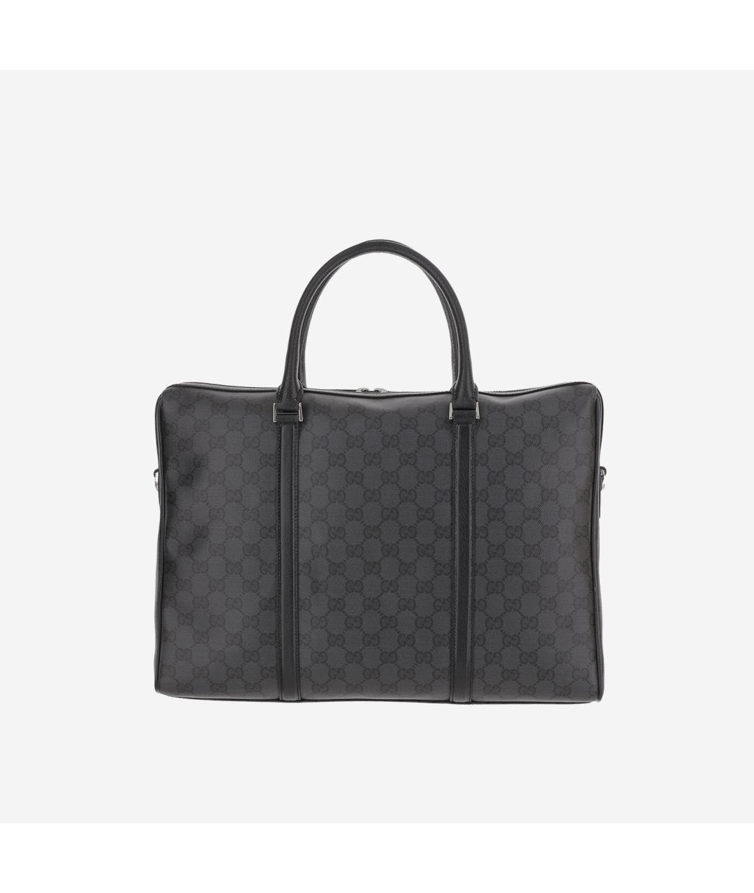 GUCCI Черный портфель из канвы, фото 3